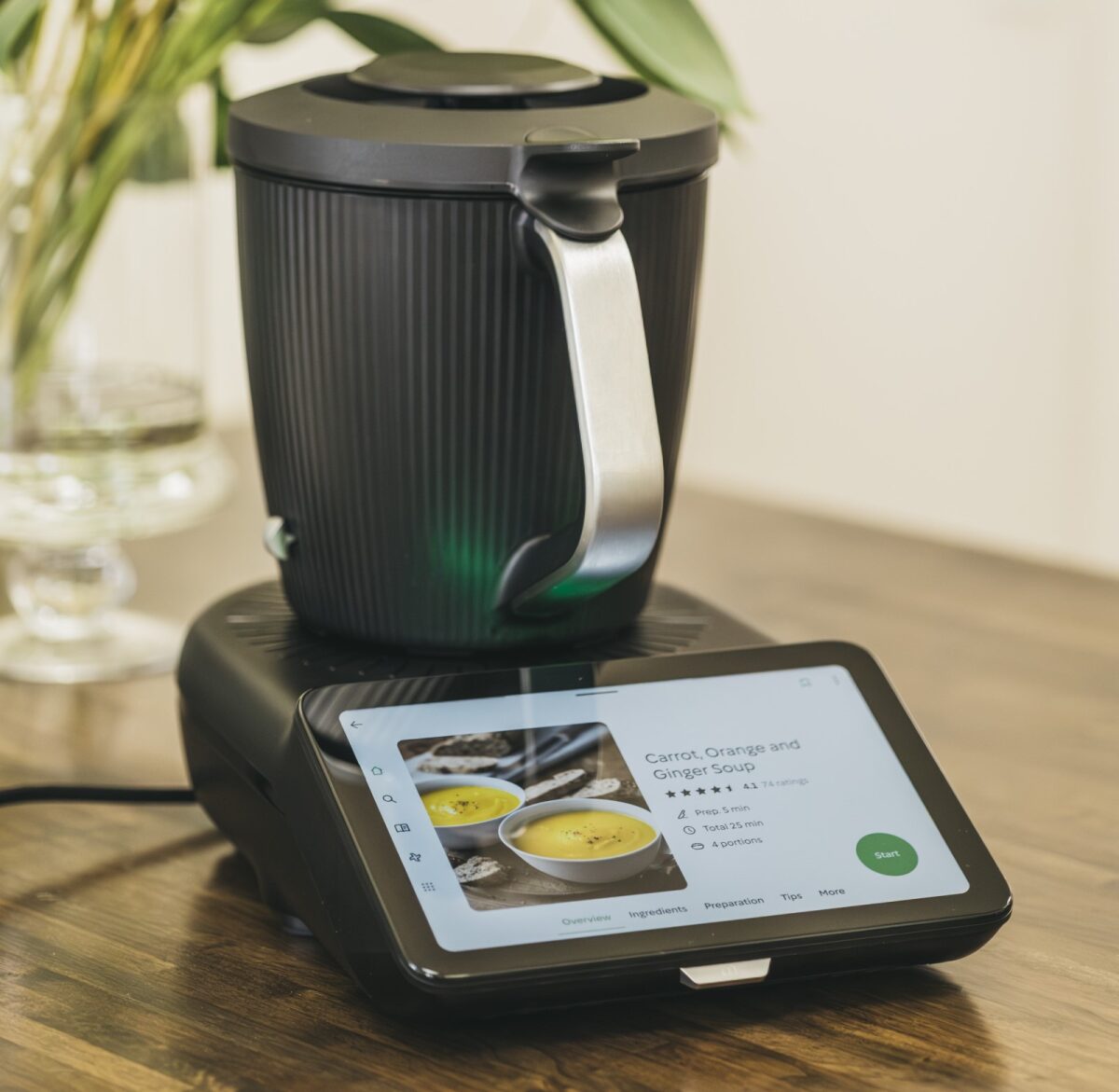 Thermomix touchscreen showing a recipe